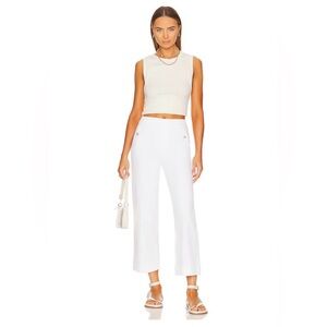 SPANX White Cropped Wide Leg Stretch Twill Pants Size Medium